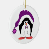 Grappige Kerstpinguïn Keramisch Ornament (Rechts)