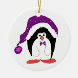 Grappige Kerstpinguïn Keramisch Ornament