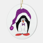 Grappige Kerstpinguïn Keramisch Ornament (Links)