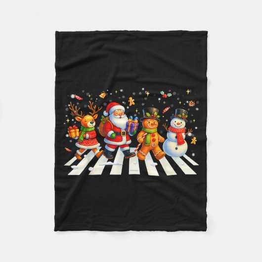 Grappige Kerstploeg Kerstman Kerstbrood Kerstmanne Fleece Deken (Voorkant)