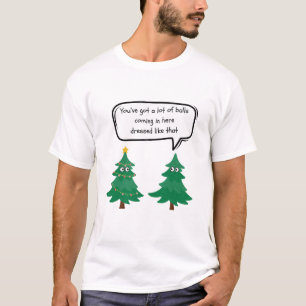 Grappige kerstpraatjes met kerstbomen t-shirt