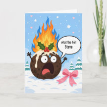 Grappige Kerstpudding Persoonlijke Kaart