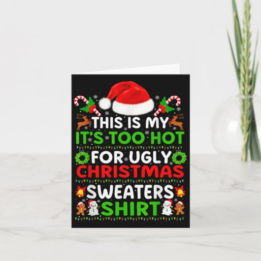 Grappige kerstpyjama dit is mijn haar te warm voor kaart (Voorkant)
