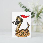 Grappige kerstratelslang feestdagenkaart (Staand voorkant)