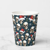 Grappige kerstschedels in Santa Hats Papieren Bekers (Achterkant)
