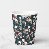 Grappige kerstschedels in Santa Hats Papieren Bekers (Rechts)