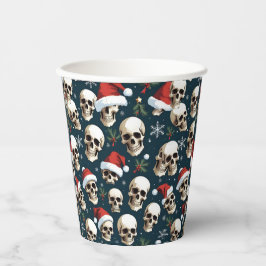 Grappige kerstschedels in Santa Hats Papieren Bekers