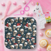 Grappige kerstschedels in Santa Hats Papieren Bordje (Feest)