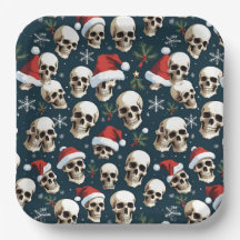 Grappige kerstschedels in Santa Hats