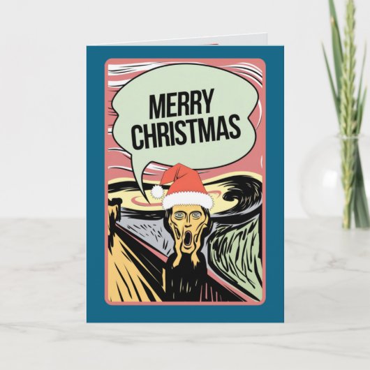 Grappige Kerstschreeuw Vakantie Kaart (Voorkant)