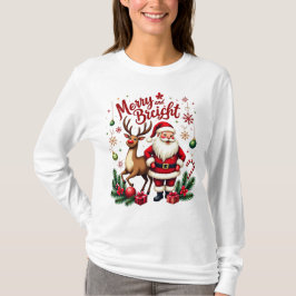Grappige kerstsfeer - Santa en Rendier Hol T-shirt