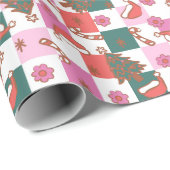 Grappige kerstsfeer Santa Hat en Candy Cane Cadeaupapier (Rol Hoek)