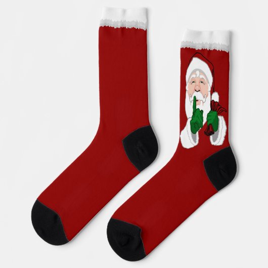 Grappige Kerstsokken Festieve Kerstman Sokken Op M (Links)
