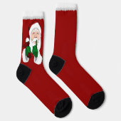 Grappige Kerstsokken Festieve Kerstman Sokken Op M (Rechts)