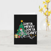 Grappige Kerstsorta Merry Sorta Y Kerstboom Skel Kaart (Gele Bloem)
