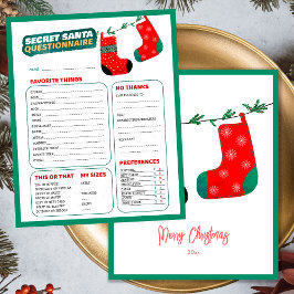 Grappige Kerstspel Secret Santa Vragenlijst