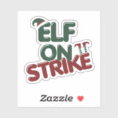 Grappige Kerststicker Elf In Staking Sticker (Vel)