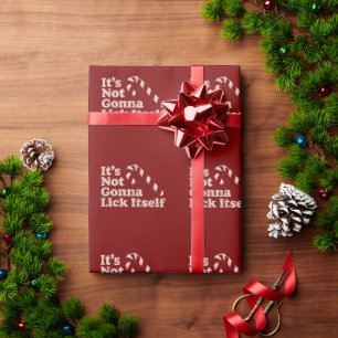 Grappige Kerststok Lik Zichzelf Kerstmis Cadeaupapier