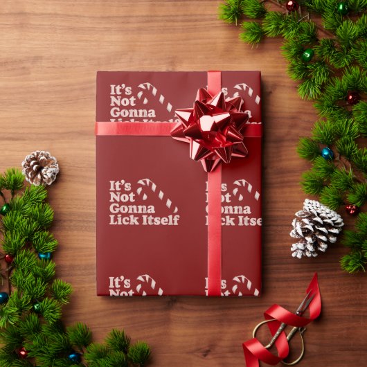 Grappige Kerststok Lik Zichzelf Kerstmis Cadeaupapier (Feestdagen Geschenken)