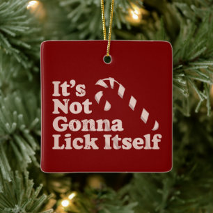 Grappige Kerststok Lik Zichzelf Kerstmis Keramisch Ornament