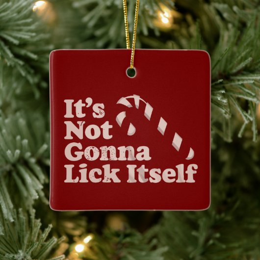 Grappige Kerststok Lik Zichzelf Kerstmis Keramisch Ornament (Boom)