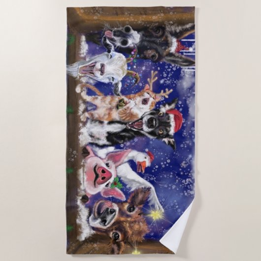 Grappige kerststrandlaken strandlaken (Voorkant)