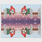 grappige kersttouwtrek cadeaupapier (Vlak)