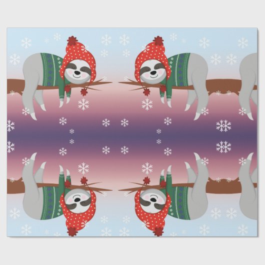 grappige kersttouwtrek cadeaupapier (Vlak)