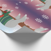 grappige kersttouwtrek cadeaupapier (Hoek)