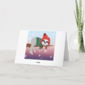 grappige kersttouwtrek feestdagen kaart (Achterkant)