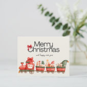 Grappige kersttrein Kaart (Staand voorkant)
