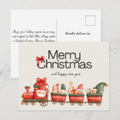 Grappige kersttrein Kaart (Voorkant / Achterkant)
