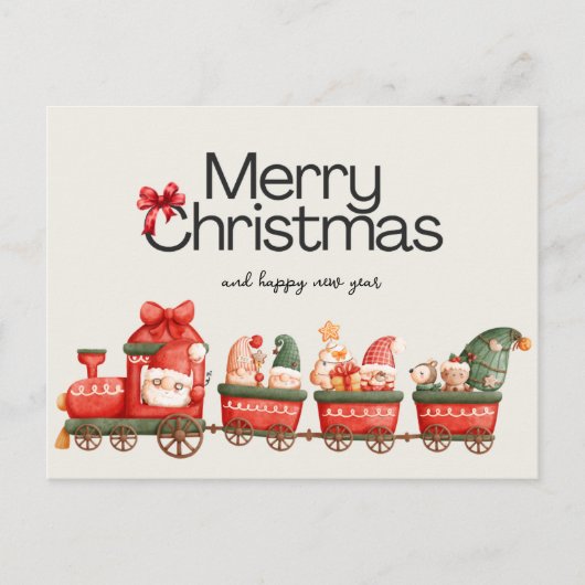 Grappige kersttrein Kaart (Voorkant)