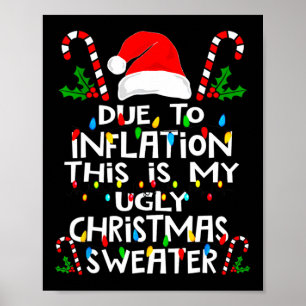 Grappige kersttrui door inflatie voor poster