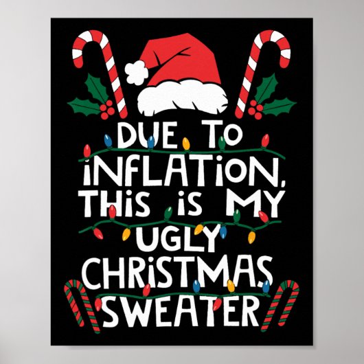 Grappige kersttrui door inflatie voor poster (Voorkant)
