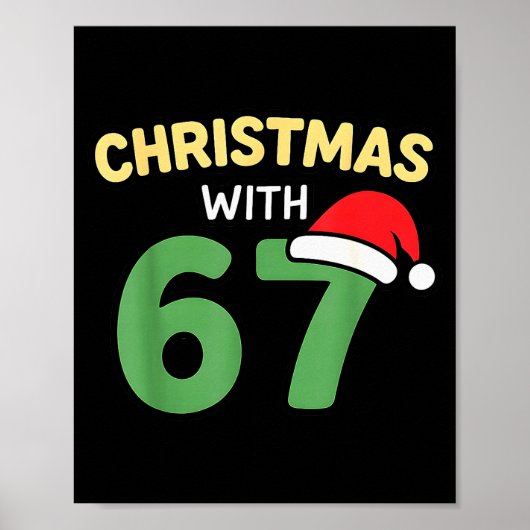 Grappige Kersttrui Met 67 Meme Trendy Grap Gen Poster (Voorkant)