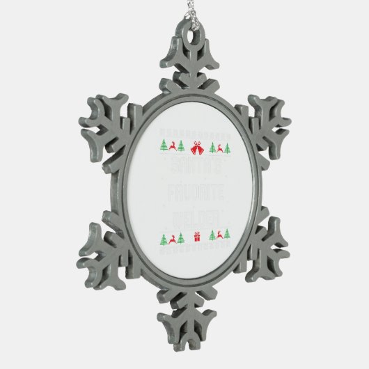 grappige kersttrui tin sneeuwvlok ornament (Links)