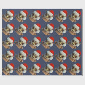 Grappige Kerstuil met Sinterklaashoed Cadeaupapier (Vlak)