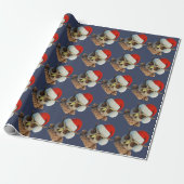 Grappige Kerstuil met Sinterklaashoed Cadeaupapier (Uitgerold)