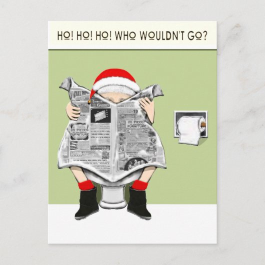Grappige kerstvakantie cartoon feestdagenkaart (Voorkant)