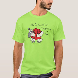 Grappige Kerstvakantie Cute Schaap Kerstmis Cartoo T-shirt