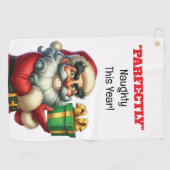 Grappige kerstvakantie golfhanddoek (Horizontaal)