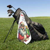 Grappige kerstvakantie golfhanddoek (Groen)