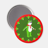 Grappige Kerstvakantie Kikker Magneet (Voorkant / Achterkant)