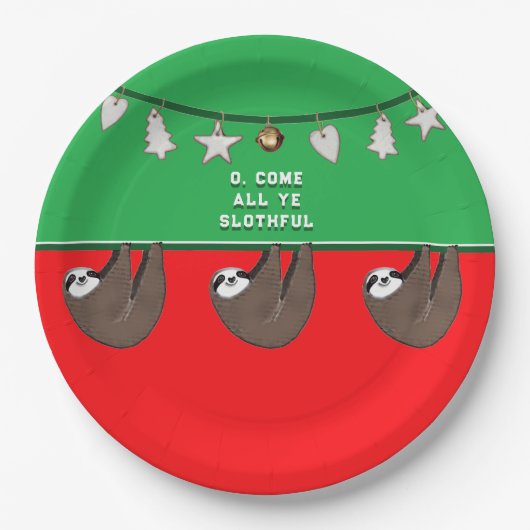 grappige kerstvakantie papieren bordje (Voorkant)