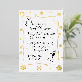 Grappige Kerstvakantie Winter Cocktail Party Folie Uitnodiging