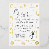 Grappige Kerstvakantie Winter Cocktail Party Folie Uitnodiging (Voorkant)