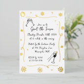 Grappige Kerstvakantie Winter Cocktail Party Folie Uitnodiging (Staand Voorkant)