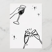 Grappige Kerstvakantie Winter Cocktail Party Folie Uitnodiging (Achterkant)