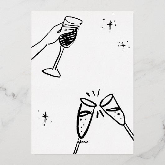 Grappige Kerstvakantie Winter Cocktail Party Folie Uitnodiging (Achterkant)